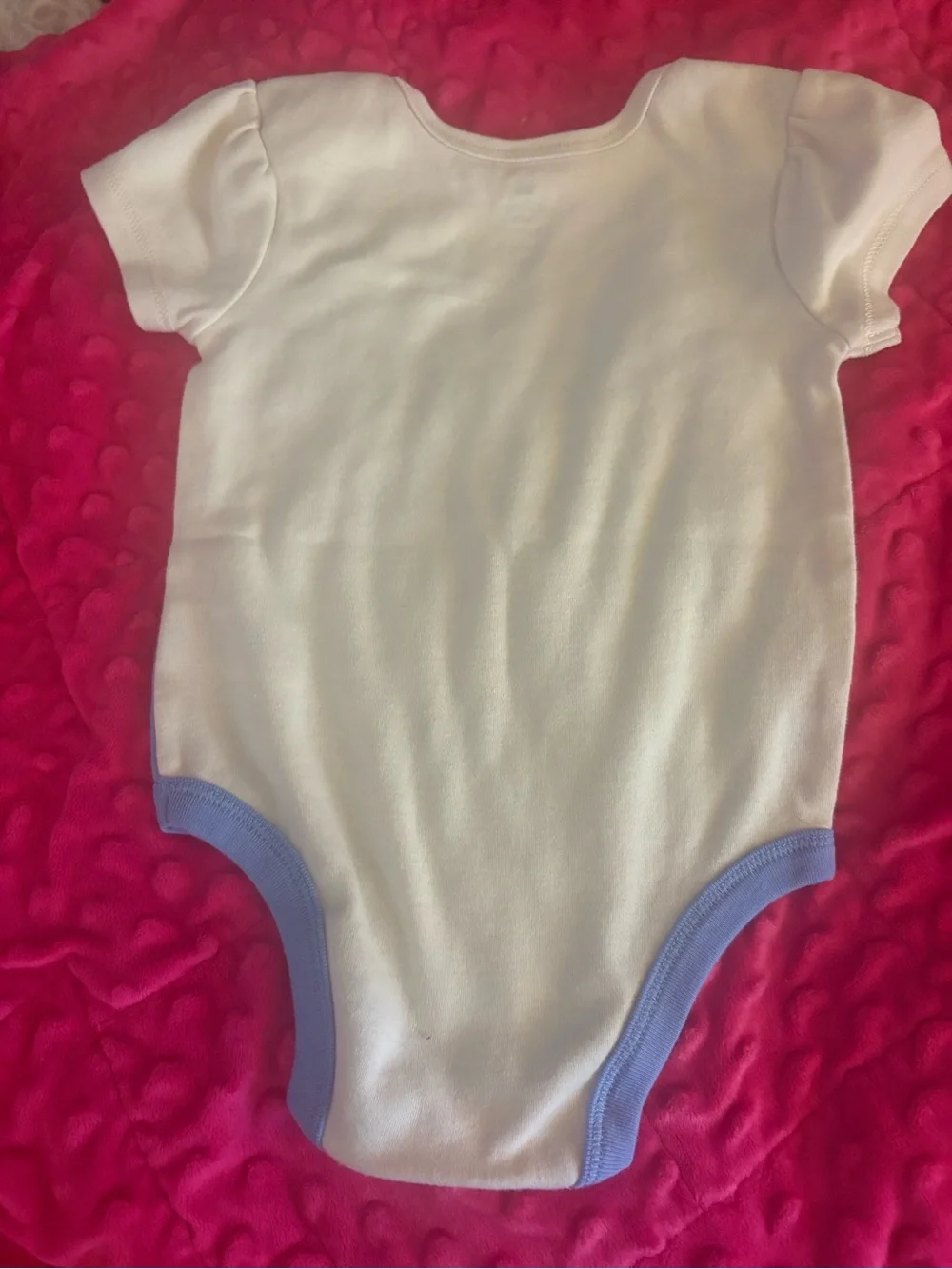 Baby Girl Blue and White Cowgirl Print One-Piece Bodysuit